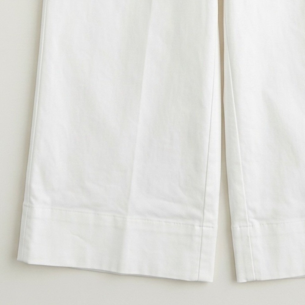 Prologue Cropped Wide Leg Pants Womens 2 Cream‎ High Waist Stretch Cotton NWT - Picture 7 of 9